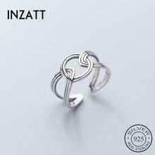 INZATT-anillo ajustable redondo geométrico para mujer, Plata de Ley 925 auténtica, joyería fina, minimalista, accesorios de línea ol 2024 - compra barato