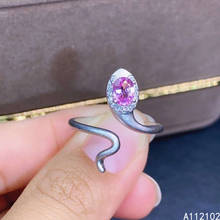 KJJEAXCMY fine jewelry S925 sterling silver inlaid natural pink sapphire new girl lovely ring support test Chinese style 2024 - buy cheap