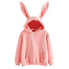 d hoodie Women's Sweatshirt Tops vintage dropshipping harajuku kpop Long sleeve Rabbit Ears Solid color kawaii clothes 2024 - buy cheap