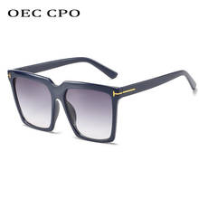 Oec cpo óculos de sol retrô armação grande, quadrado, vintage, topo plano, para mulheres, fashion masculino, o607 2024 - compre barato