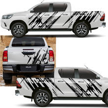 Car accessories 3 Pcs Graffiti stripe car body and tail door graphic Vinyl car sticker custom fit for TOYOTA HILUX 2011-2019 2024 - buy cheap