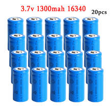 20 piezas-baterías recargables de iones de litio, cargador de pared para viaje, 1300mAh, 3,7 V, 16340, CR123A, linterna LED, para 16340 CR123A 2024 - compra barato