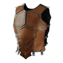 Chest Armor Medieval Leather Cuirass Knight Warrior Costume Sleeveless Vest Tops Larp Outfit Buckle Guard Coat Cosplay For Men 2024 - buy cheap