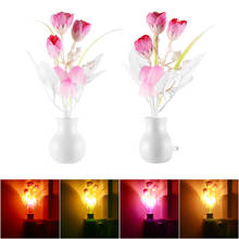 Lâmpada de cogumelo de flor romântica led night light sensor plug-in lâmpada de parede de iluminação para casa eua/ue plug inteligente lâmpada led luzes