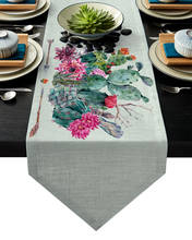 Cactus Flower Green Table Runner Table Flag Home Party Decorative Tablecloth Table Runners for Wedding 2024 - buy cheap