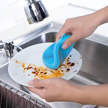 Mágico silicone prato tigela escovas de limpeza limpeza almofada pote pan escovas de lavagem ferramentas mais limpas acessórios da cozinha 2024 - compre barato