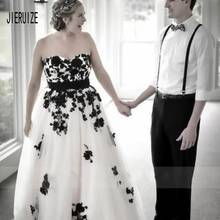 JIERUIZE Sweetheart plus size Wedding Dresses White and Black Lace Appliques Wedding Gowns Bride Dresses robe de mariee 2024 - buy cheap