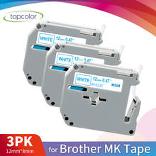 Topcolor Blue on White MK-233 Compatible Brother MK Label Tape MK 233 M-K233 12mm for P-Touch Label Maker PT-100 PT-110 PT90 3PK 2024 - buy cheap