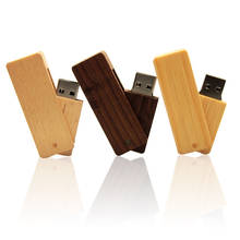 Unidad flash giratoria de madera con logotipo del cliente, pendrive usb 2,0 de 4GB, 8GB, 16GB, 32GB y 64GB, memoria usb (más de 10 unidades con logotipo gratis) 2024 - compra barato