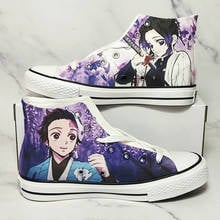 Unisex Anime 3D Demon Slayer Kamado Tanjirou Kochou Shinobu Zenitsu Casual Canvas Shoes Sneakers Uniform Flats Shoes 2024 - buy cheap