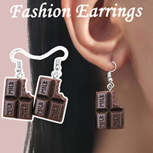 New Design Women Fashion Food Design Earrings Chocolate Shape Alloy Dangle Earrings Jewelry Gifts Daily Accessories 2024 - buy cheap
