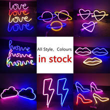 Led Fairy Neon Lights Sign For Bedroom Wall Garland Battery USB Operated Room Decor 2022 New Year Christmas  Wedding Decoration 2024 - buy cheap