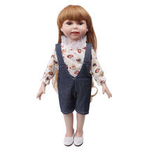 18 inch Girls doll clothes American newborn Fashionable trouser suit Baby toys Homewear fit 43 cm baby dolls c687 2024 - buy cheap