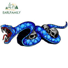 Earlfamily-adesivo de 13cm x 5cm para personalização de carro, caveira maltese, azul, cobra, à prova d'água, amortecedor, jdm, rv, embrulho de vinil 2024 - compre barato