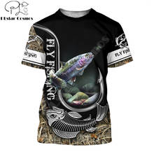 Красивая Рыбацкая камуфляжной расцветки, 3D сплошным принтом для мужчин футболка Harajuku модные короткие рубашка с рукавами летняя уличная одежда унисекс футболка LY-004 2024 - купить недорого