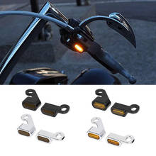 Handlebar LED Marker Lights Turn Signal in Chrome Black Finish With Smoke Amber Lenses For 2004-2020 Harley Sportster Models 2024 - buy cheap