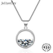 Jellystory Trendy Pendant Necklace with Round Zircon Gemstone Pendants 925 Sterling Silver Jewelry for Women Wedding Party Gifts 2024 - buy cheap