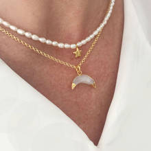Женское изысканное ожерелье с маленьким натуральным жемчугом, милый чокер с элементом пентаграммы, подарок для вечеринки на день рождения, 2021 2024 - купить недорого