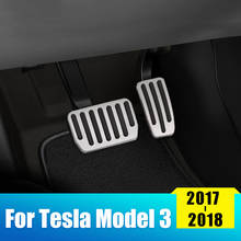 Liga de alumínio do carro pedal do acelerador combustível pedal freio almofada para tesla model 3 model3 2017 2018 acessórios 2024 - compre barato