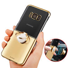 For Samsung Galaxy S9 S8 Plus Case Xundd Luxury Transparent PC Case with Magnetic Metal Ring Holder stand function 2024 - buy cheap