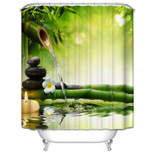 Lzl home cortina de chuveiro de flores 3d, ecológica, à prova d'água, acessórios de banheiro belo cenário, árvore, cortinas de banho 2024 - compre barato