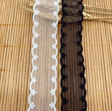14 Yards 2.9cm Bilateral Black White Milk Silk Costume Decor Trimming Embroidery Sew DIY Craft Lace Trim New 2024 - buy cheap