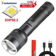 50000LM XHP50 светодиодный фонарик тактический фонарик XHP50.2 фонарик USB Перезаряжаемый Lanterna использование 18650 26650 Аккумулятор для кемпинга 2024 - купить недорого