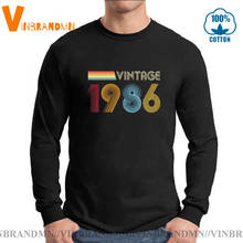 Vintage 1986 men T shirt birthday gift Legends Born in 1986 Men's Long Sleeves tee shirt 80s Retro Clothing 2024 - buy cheap