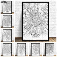 Mapa do mundo moderno cidade nova iorque mapas viagens poster imprime arte da parede pintura em tela cartazes para sala de estar decoração casa 2024 - compre barato