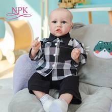 NPK 55CM reborn baby doll saskia popular newborn doll lifelike soft touch cuddly baby collectible art doll 2024 - buy cheap