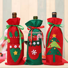 Red Green Christmas Tree Santa Claus Wine Bottle Cover Christmas Decoration for Home Table Dinner Decor Bag Xmas Party Supplies 2024 - buy cheap