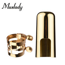 Muslady Double Screw Adjustment Saxophone Ligature Compact Durable Sax Ligature with Mouthpiece Cap for Alto Saxophone 2024 - buy cheap