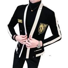 2020 Hot Sale Men's Embroidery Small Suit Loose High Quality Coat Concert Tide Singer Host Costume European C Studio Stage Wear 2024 - buy cheap