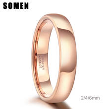 Somen 2/4/6mm Vintage Rose Gold Tungsten Carbide Wedding Ring For Women Solid Lover's Engagement Rings Anel Minimalist Jewelry 2024 - buy cheap