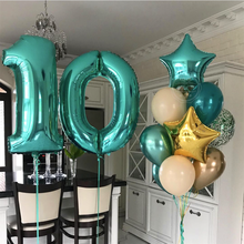 2pcs 32 Inch Big Tiffany Blue Foil Number Balloons Happy Birthday Party Decor Wedding Valentine's Day Baby Shower Decorations 2024 - buy cheap