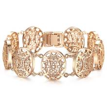 585 розовое золотистый браслет для женщин Мода Резные цветы лоза овальный браслет ювелирные изделия дружбы подарок CB19 2024 - купить недорого