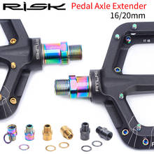 RISK-eje de extensión de Pedal de bicicleta, con arandela, 16/20mm, para Pedal de bicicleta de carretera MTB de titanio, tornillos extendidos con junta 2024 - compra barato