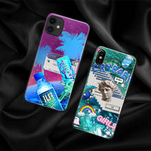 Vaporwave estética arte do vintage macio silicone caso do telefone capa escudo para o iphone 6s 7 8 plus x xr xs 11 pro max 2024 - compre barato