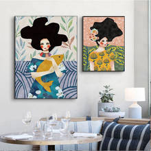 Senhora com bochechas vermelhas poster estilo vintage figura pintura em tela na parede arte impressão imagem moderna para sala de estar decoração 2024 - compre barato