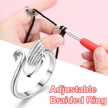 Adjustable Swan Knitting Loop Crochet Ring Copper Knitting Ring Thimble Yarn Guide Tool Sewing Accessories Finger Decoration 2024 - buy cheap