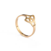 Cooltime anel viking de aço inoxidável, anel vazado com nó para mulheres e homens, presente de casamento e noivado 2024 - compre barato