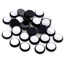 New New! 40pcs/Lot 12mm 14mm Black Bottom White Jade Series Flat back Resin Cabochons Fit 12-14mm Cameo Base Cabochons 2024 - buy cheap