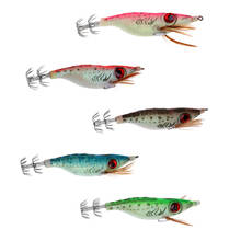 10cm Plastic Hard Baits Fishing Lures Wood Shrimp Baits Squid Jig Hooks 2024 - buy cheap