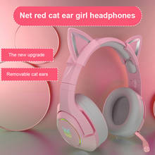 Auriculares K9 con cable para juegos, cascos con orejas de gato rosas, ENC, con micrófono, reducción de ruido, HiFi, 7,1 canales, para ordenador y PC 2024 - compra barato