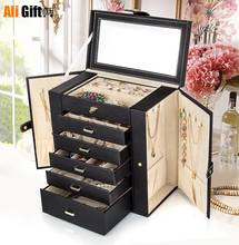 Jewelry Box Large Capacity Princess European Korea Makeup Organizer Multi-function Earrings Plate Wooden Jewelry Storage Box 2024 - buy cheap