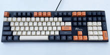 Teclas de Estilo Vintage para teclado mecánico, teclas gruesas de PBT, ANSI ISO, gris oscuro, Beige y naranja, para interruptores Cherry MX 2024 - compra barato