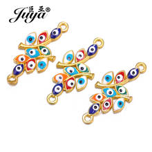 10 Uds. JUYA conectores de moda Evil Eye Charms para DIY artesanías para hacer joyería accesorios hechos a mano colgante pulsera hallazgos 2024 - compra barato