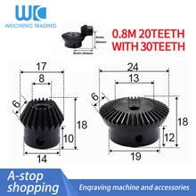 2pcs 1:1.5 Bevel Gear  0.8Modulus 20 Teeth + 30 teeth 90 Degree Drive Commutation Steel Gears Screw M5 2024 - buy cheap