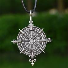 Sanlan Viking Odin symbol necklace Vegvisir Compass Protection Symbol pendant jewelry 2024 - buy cheap