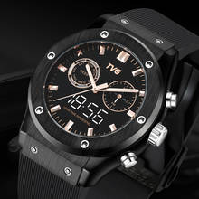 Relojes deportivos de marca de lujo para hombre, pulsera de cuarzo Digital analógico con pantalla Led, de silicona, TVG 2024 - compra barato